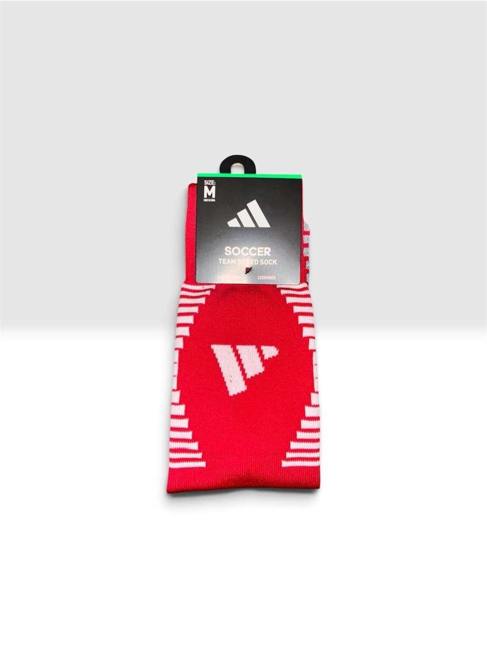 adidas Red Crew Soccer Socks with White Accents